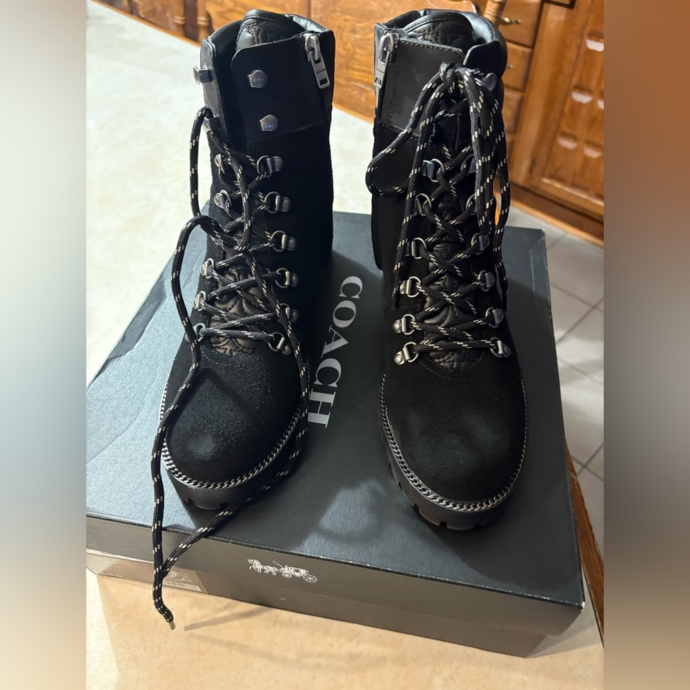 Coach Black suede boots